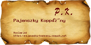 Pajenszky Koppány névjegykártya